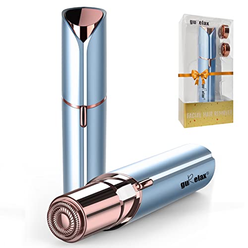 Gurelax Hair Remover for Women, Hair Removal Device, Facial Hair Removal for Women, Best Touch Face Shaver As Christmas Gift, Electric Upper Lip/Mustache Hair Remover, Included 2 x Replacement Heads - Image 1