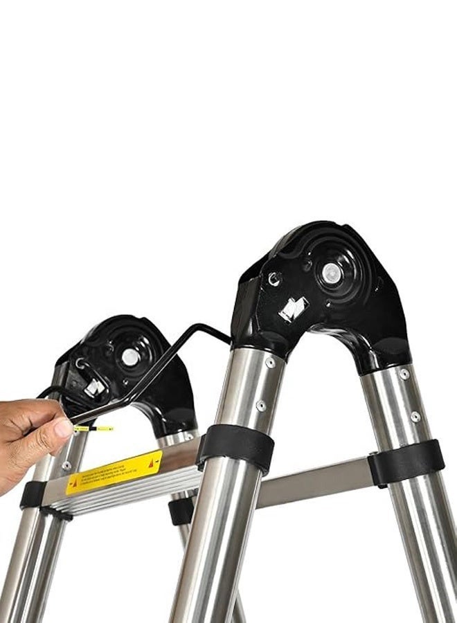 VTC Double telescopic ladder, 4.2 meters (2.1+2.1 m), multi-purpose, easy to carry and store, suitable for professional and commercial use. - Image 4