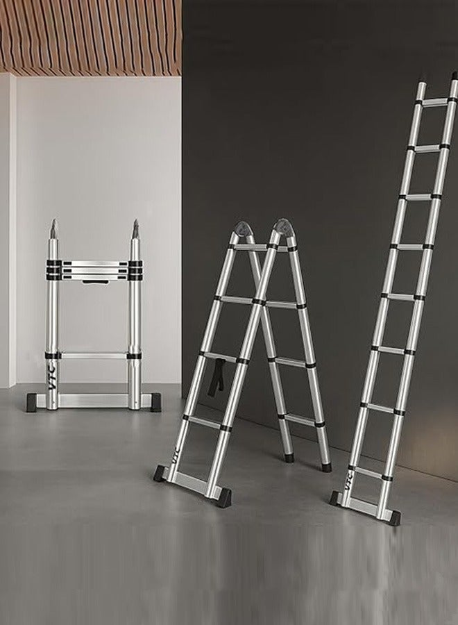 VTC Double telescopic ladder, 4.2 meters (2.1+2.1 m), multi-purpose, easy to carry and store, suitable for professional and commercial use. - Image 2