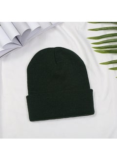 Generic Autumn and Winter embroidered logo acrylic pullover knitted hat large wool hat in stock hat wholesale Army Green 