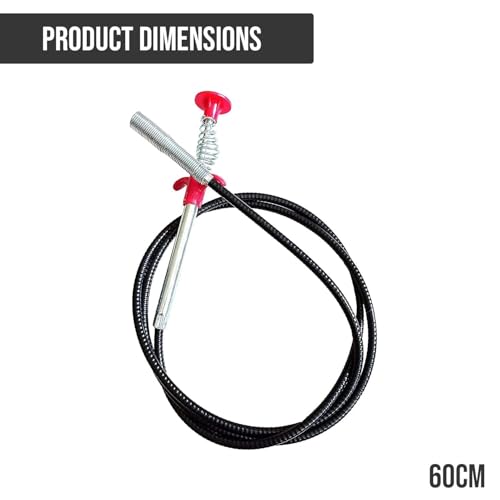 Pivalo Drain Cleaner Wire Stick Stainless Steel Hair Catching Claw Drain Sewer Cleaning Spring Sink Pipe Plunger Unblocked Kitchen Bath Basin Hairs Remover Tool (60cm,1 Pc) - Image 3