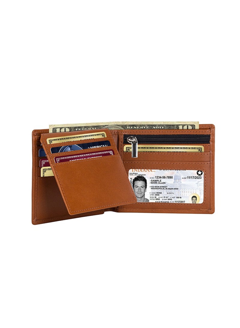 SKENZBI RFID Protected Men's Wallet  Space for 12 Card Holder Tan  - Image 2
