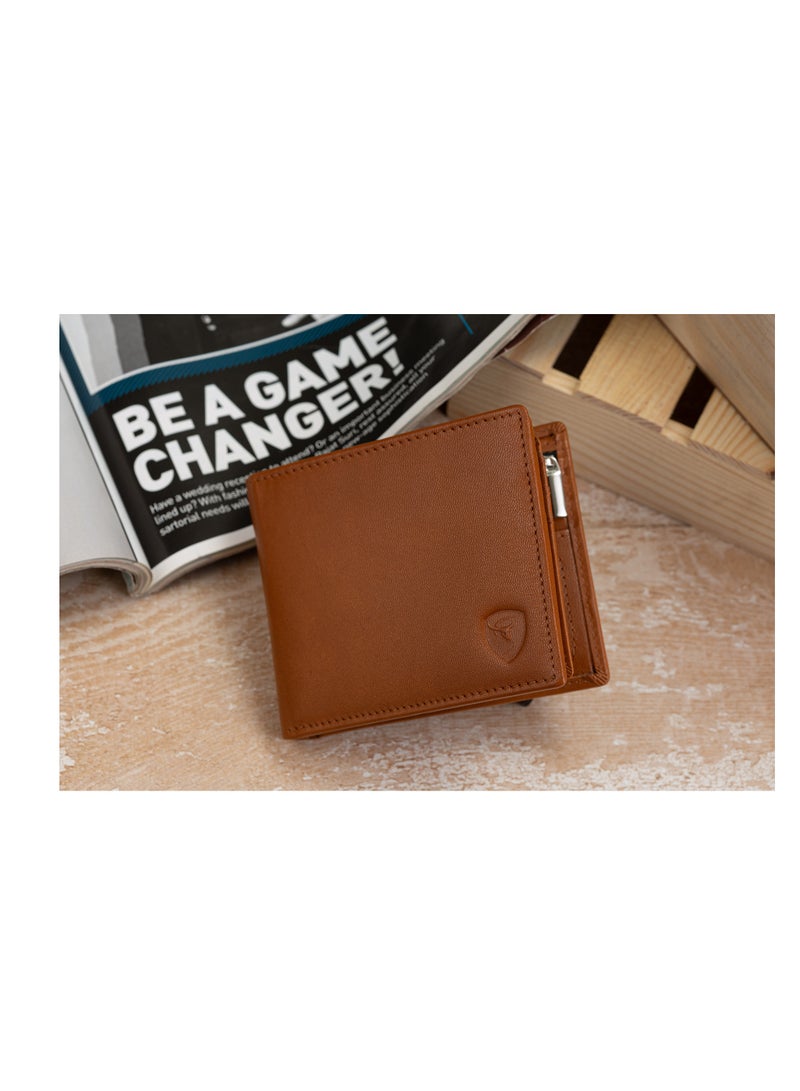 SKENZBI RFID Protected Men's Wallet  Space for 12 Card Holder Tan  - Image 4