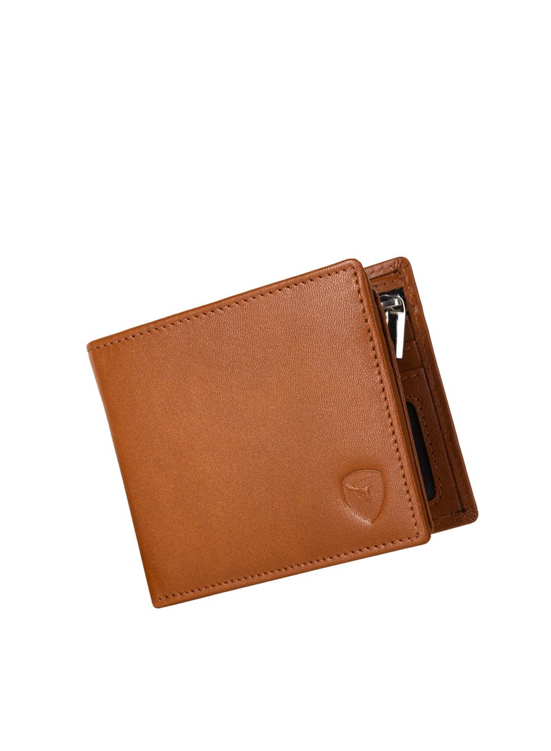 SKENZBI RFID Protected Men's Wallet  Space for 12 Card Holder Tan  - Image 1