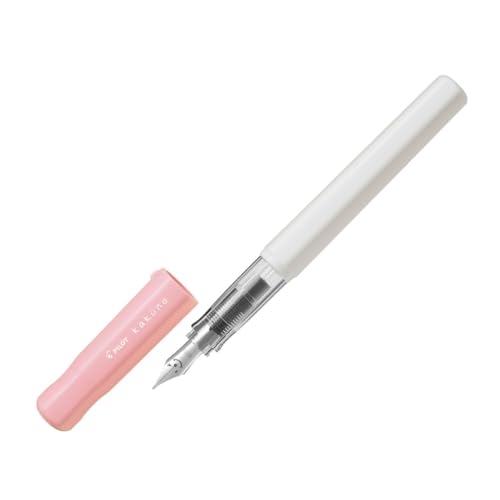 Pilot Kakuno Medium-Nib Fountain Pen, White Body Soft Pink Cap Body (FKA-1SR-SPM) - Image 5