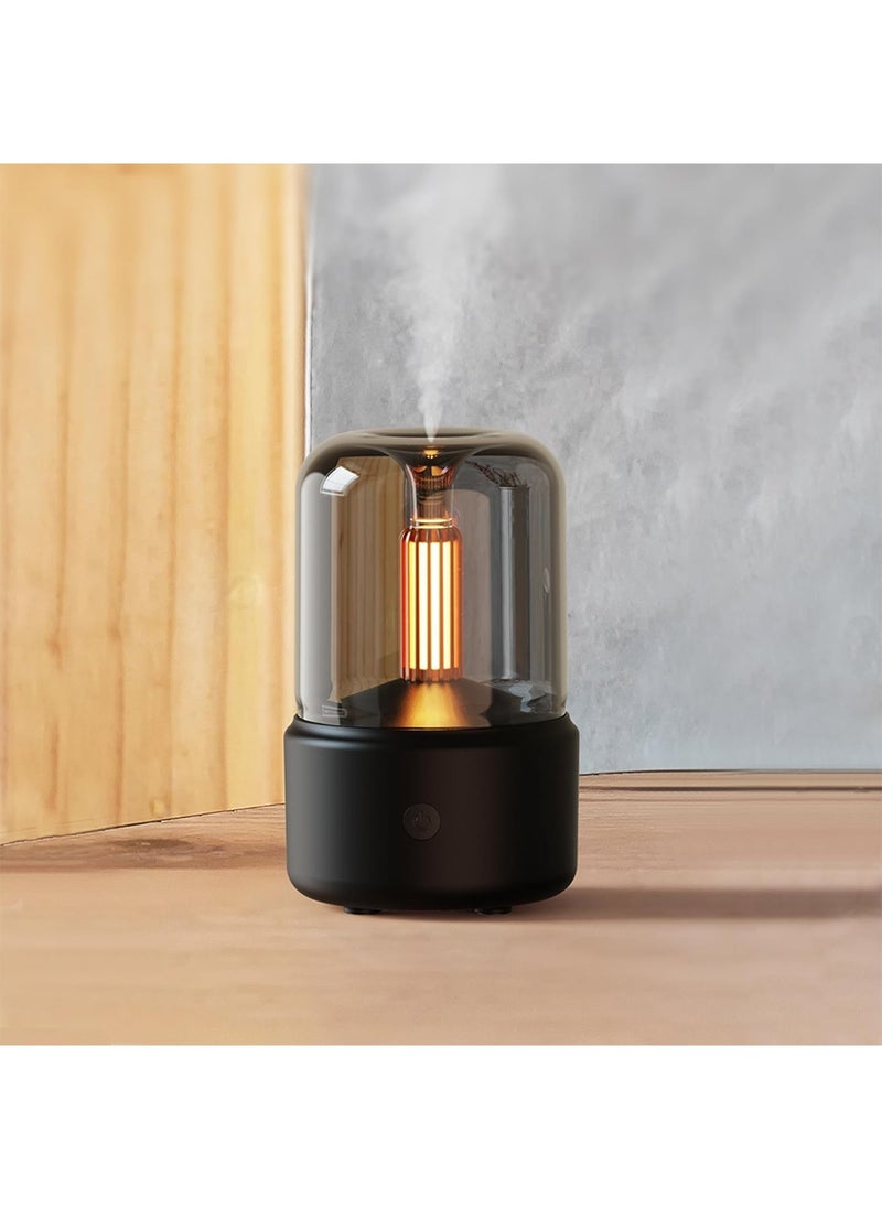 Aookay Essential Oil Diffuser, 120ml Aromatherapy Diffuser with Auto Shut-Off Function, Ultrasonic Diffusers for Essential Oils, Cool Mist Humidifier with Warm Lights, Humidifier for Home & Office (Black)  - Image 1