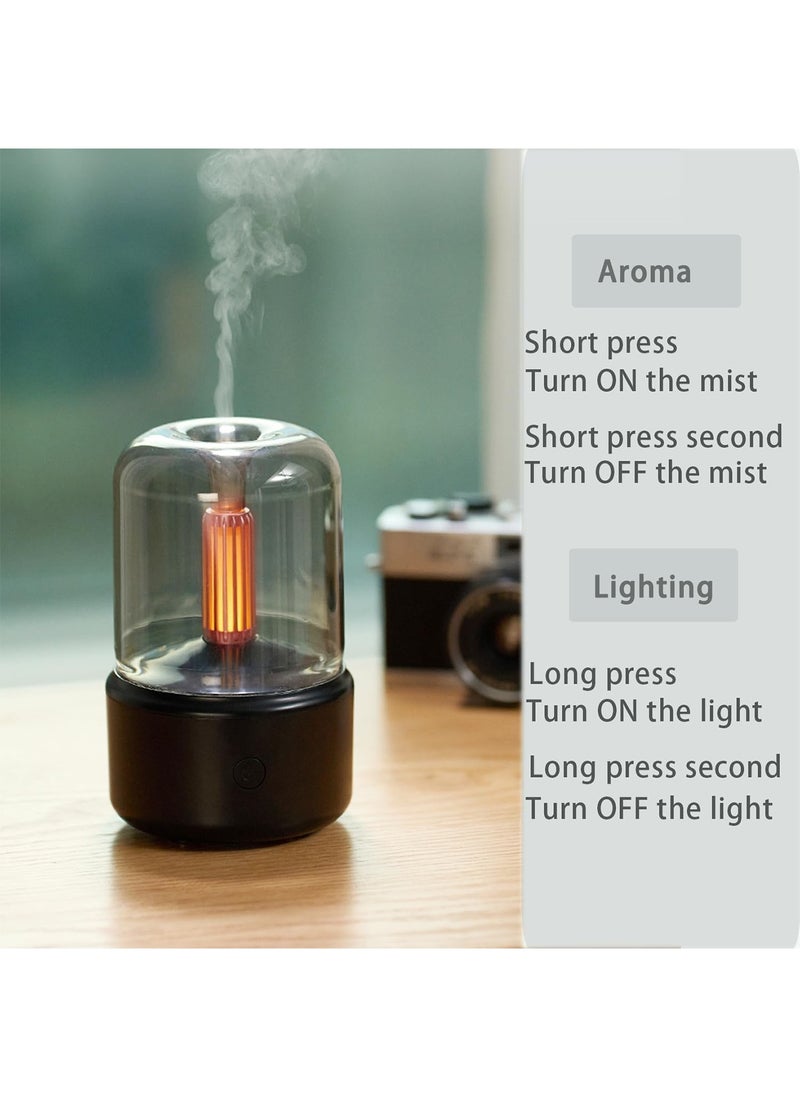 Aookay Essential Oil Diffuser, 120ml Aromatherapy Diffuser with Auto Shut-Off Function, Ultrasonic Diffusers for Essential Oils, Cool Mist Humidifier with Warm Lights, Humidifier for Home & Office (Black)  - Image 2