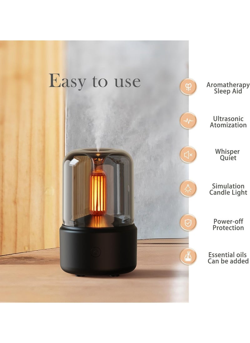 Aookay Essential Oil Diffuser, 120ml Aromatherapy Diffuser with Auto Shut-Off Function, Ultrasonic Diffusers for Essential Oils, Cool Mist Humidifier with Warm Lights, Humidifier for Home & Office (Black)  - Image 3
