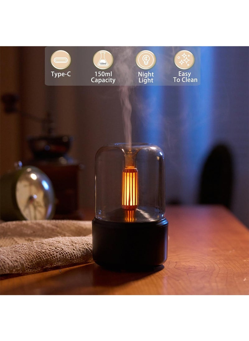 Aookay Essential Oil Diffuser, 120ml Aromatherapy Diffuser with Auto Shut-Off Function, Ultrasonic Diffusers for Essential Oils, Cool Mist Humidifier with Warm Lights, Humidifier for Home & Office (Black)  - Image 4