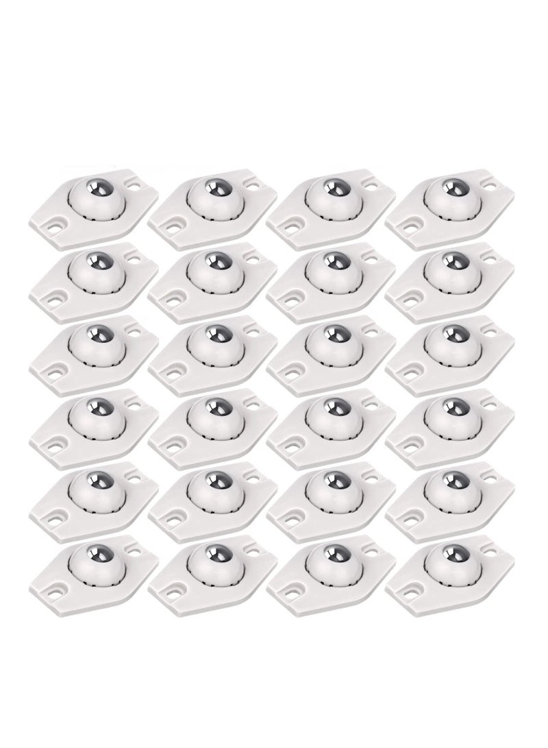 Excefore Self Adhesive Wheels Mini Fixed Wheels Caster Boxes Plastic Wheel Sticky Caster Carton Wheels for Box Bottom Storage Rack DIY Toy Car Bin Storage 24 Pieces  - Image 1