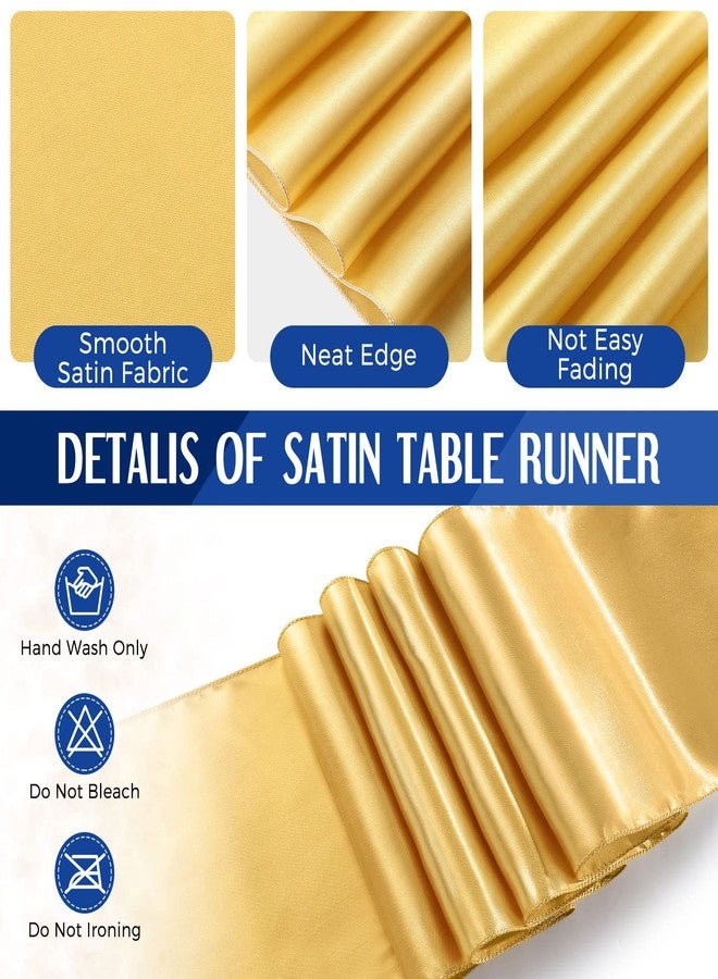 Breling 8 Pack Disposable Plastic Tablecloths and Satin Table Runner 54 x 108 Inch Table Cloths for Parties Tablecloth 12 x 108 Inch Table Runners for Wedding Birthday Baby Shower (Dark Blue and Gold) - Image 4