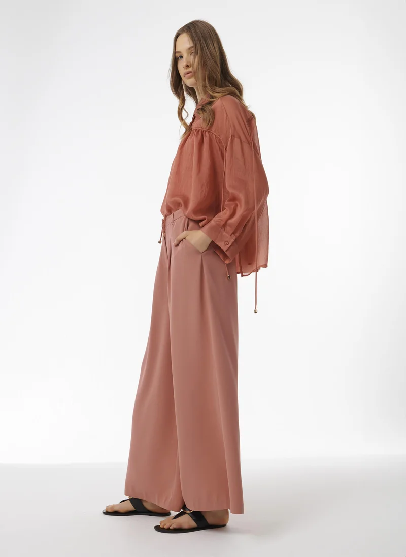 leem Pleated Wide-Leg Trousers