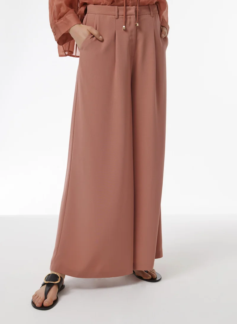 Leem  Pleated Wide-Leg Trousers for Women | Best Price UAE