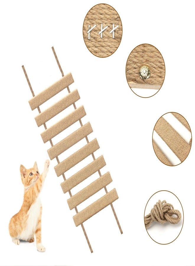 AGRICUE Cat Climbing Frame Bridge Cat Ladder Sisal Rope Cat Tree Tower Use for Cage Pet Furniture Toys ﻿ (Wood, 20in, 1) - Image 5