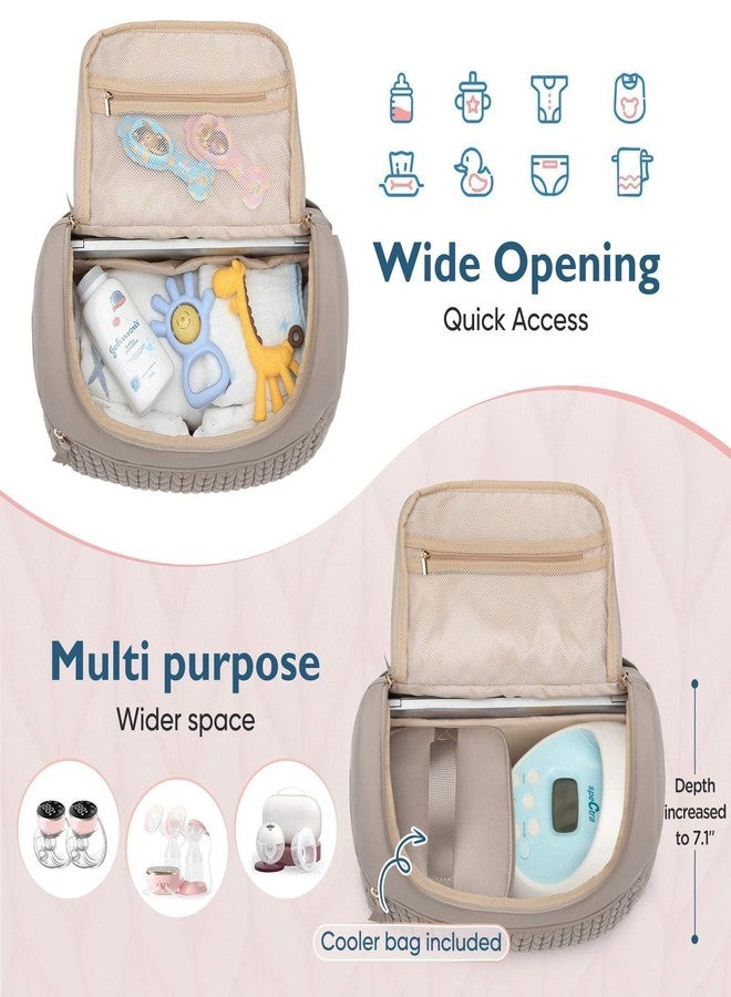Qualyphant Breast Pump Bag for Spectra S1/S2 & Medela – Insulated Cooler Bag, 13" Laptop Sleeve, Diaper Backpack with Changing Pad – Lightweight, Water-resistant & Stylish for Work, Travel - Image 4