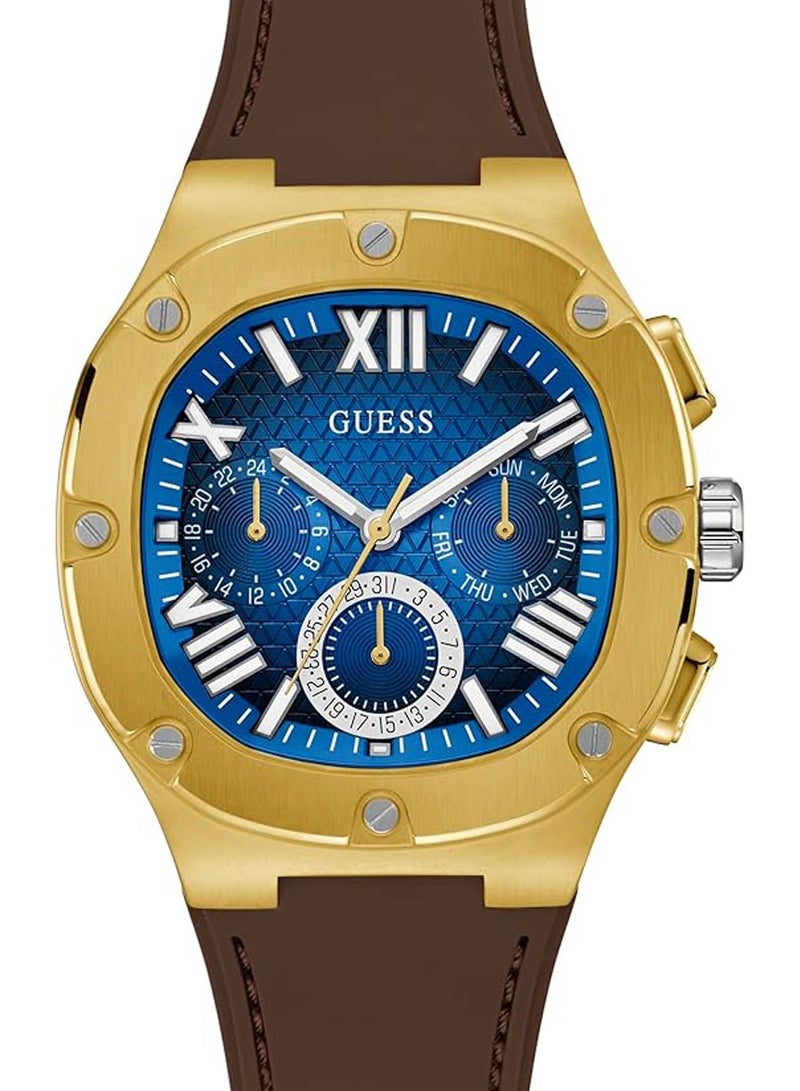 جس Men Analog Quartz Brown Gold Tone Multi-function Watch GW0571G5 - 42mm - Image 2