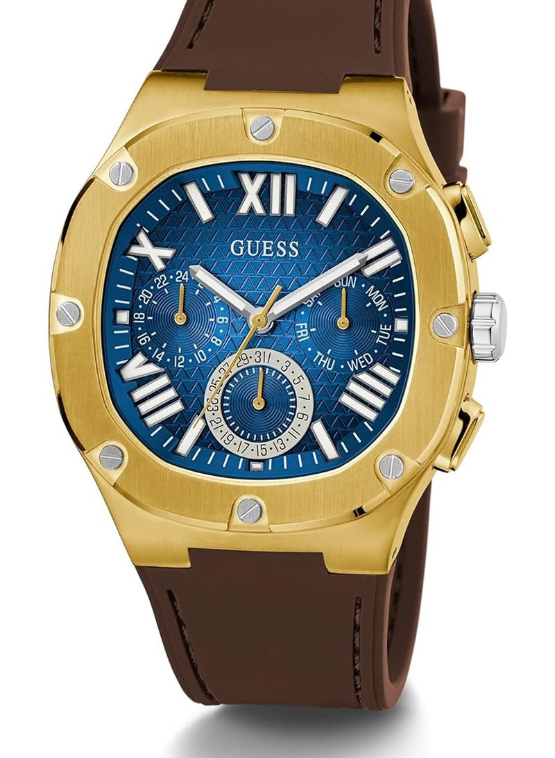 جس Men Analog Quartz Brown Gold Tone Multi-function Watch GW0571G5 - 42mm - Image 3