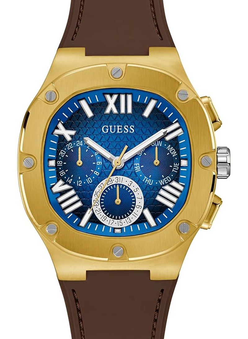 جس Men Analog Quartz Brown Gold Tone Multi-function Watch GW0571G5 - 42mm - Image 1