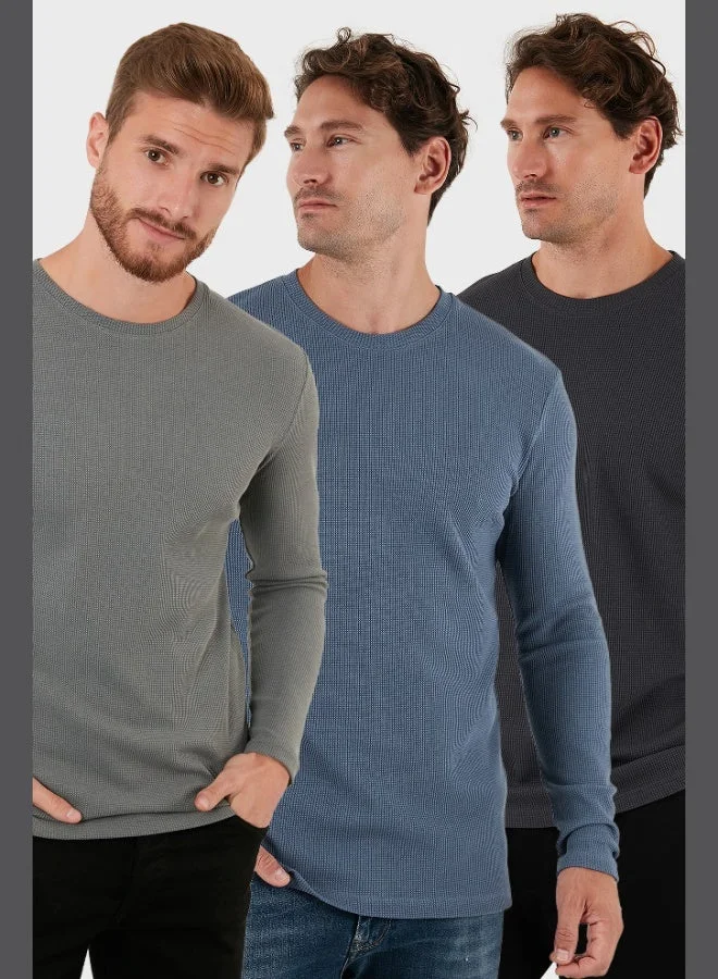 Buratti Cotton Crew Neck Slim Fit Basic 3-Pack Sweat Men's SWEAT 5905073S3