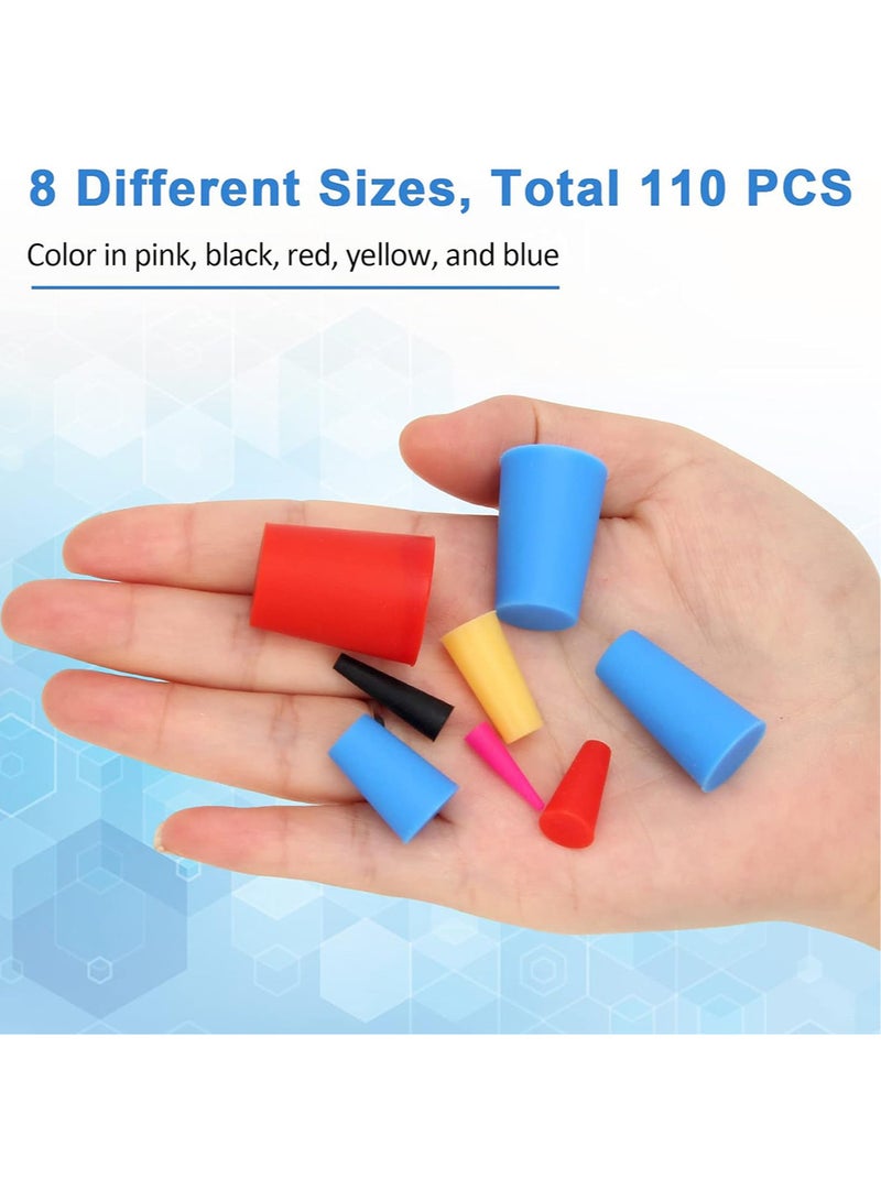 110PCS Silicone Rubber Tapered Plug, Coldairsoap High-Temperature Resistant Rubber Stoppers 8 Size 1.6mm to 16mm for Hole Plugs, Spraying, Coating, Painting Protection - Image 4