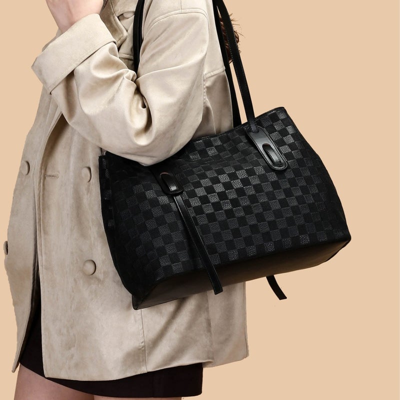2026 Retro Versatile Shoulder Bag Korean Tote Large Capacity Woven Texture for Women - Image 2