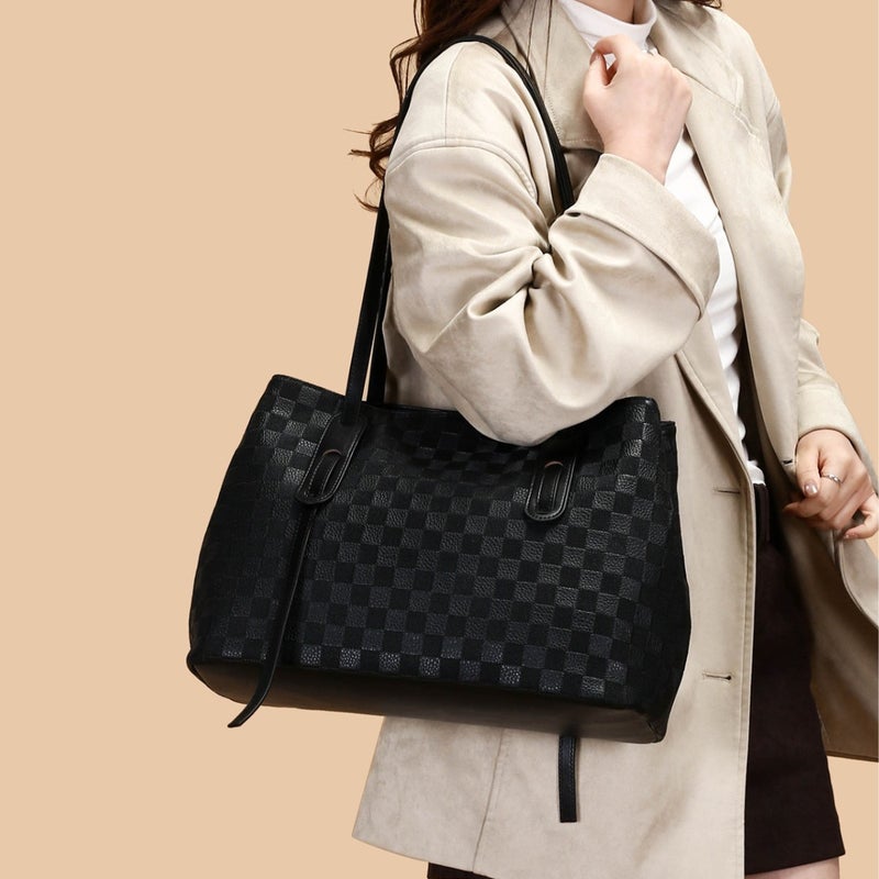 2026 Retro Versatile Shoulder Bag Korean Tote Large Capacity Woven Texture for Women - Image 3