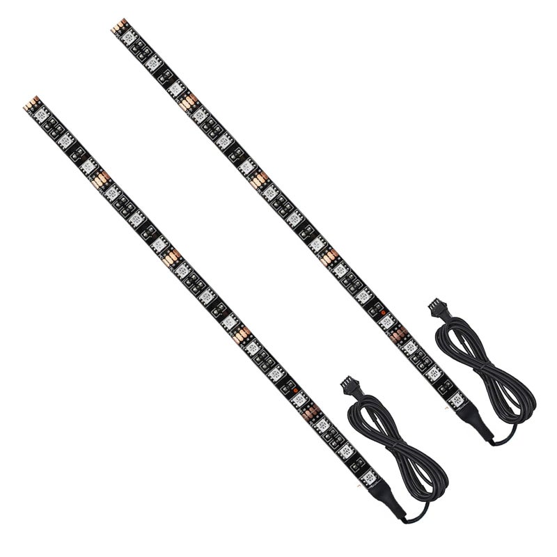 NBWDY 2Pcs 118in 18Leds RGB Motorcycle LED Strips Light MultiColor Waterproof Neon Underglow Light Bars DC12V Replacement for Motorcycle led Light Kits ATV Car Golf cart Light Strip
