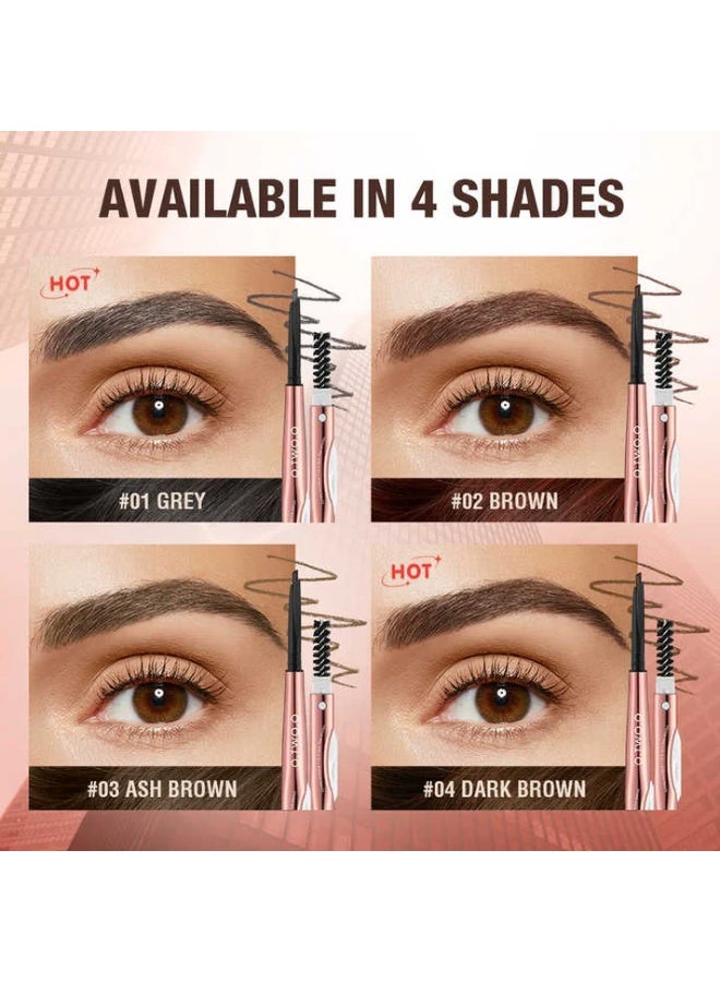 OTWOO O.TWO.O 3-in-1 Eyebrow Pen – Pencil, Brush & Scraper for Perfect Brows (#2, BROWN) - Image 5