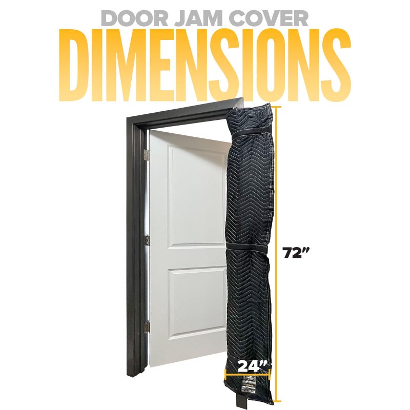US Cargo Control Quilted Door Jamb Protector Pad 72" x 24", Door Frame Cover with Metal Flex Loop Rings, Cotton/Polyester Quilted Furniture Pads for Moving, Reusable Door Frame Protection - Image 2