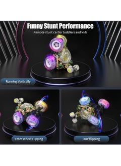 Car Remote Controlled Children, 360° Flip Dual Mode Car with Remote Control, LED Colourful Lights & Music Switch, RC Car Toy for Boys Girls  - Image 3
