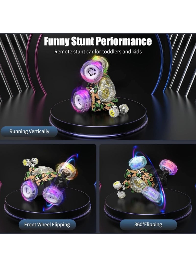سيارة تعمل بجهاز تحكم عن بعد للأولاد والبنات ، بهلوانية دوارة 360 درجة بمفتاح أضواء ملونة وموسيقى، قابلة لإعادة الشحن - Image 3