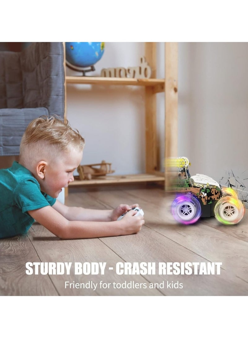 سيارة تعمل بجهاز تحكم عن بعد للأولاد والبنات ، بهلوانية دوارة 360 درجة بمفتاح أضواء ملونة وموسيقى، قابلة لإعادة الشحن - Image 4