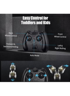 Car Remote Controlled Children, 360° Flip Dual Mode Car with Remote Control, LED Colourful Lights & Music Switch, RC Car Toy for Boys Girls  - Image 5