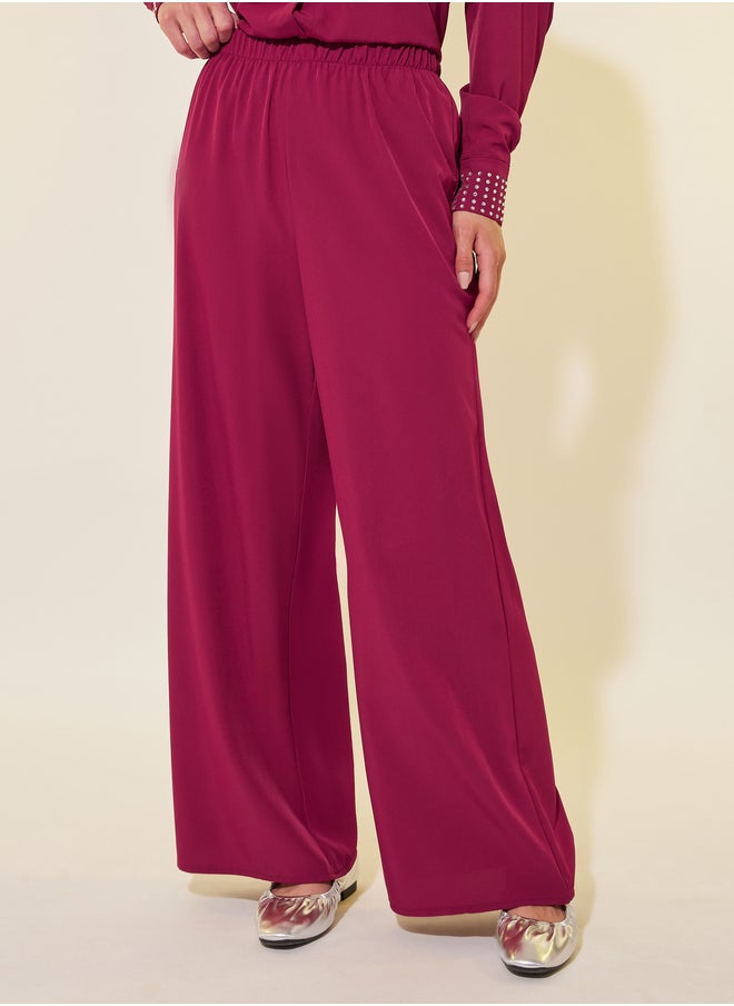 Take Two Rhinestone Embellished Cuff Long Sleeve Shirt and Pants Co-Ords  - Image 5
