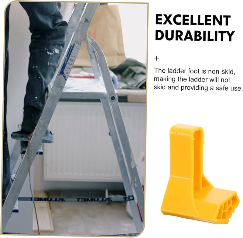 2Pcs Yellow Non Slip Ladder Feet Covers Anti Skid Mats For Home And Outdoor Use - Image 3