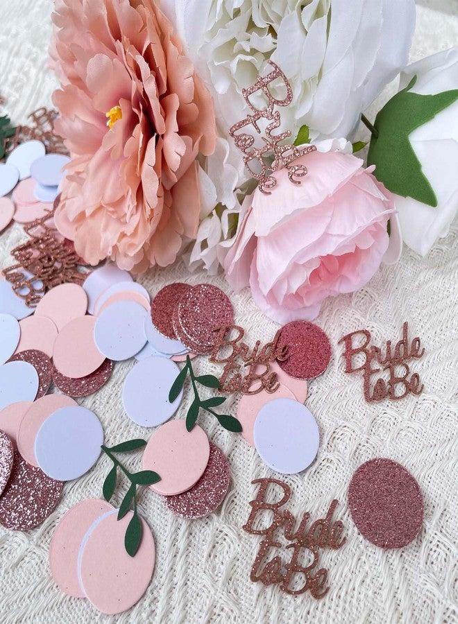 WEIKA Rose Gold Glitter Wedding Table Confetti, Greenery Eucalyptus Confetti, Bridal Shower Decorations, Bride to Be Wedding Confetti, Wedding Decorations, Engagement Party Table Scatter 200Pcs, 2.1 - Image 3