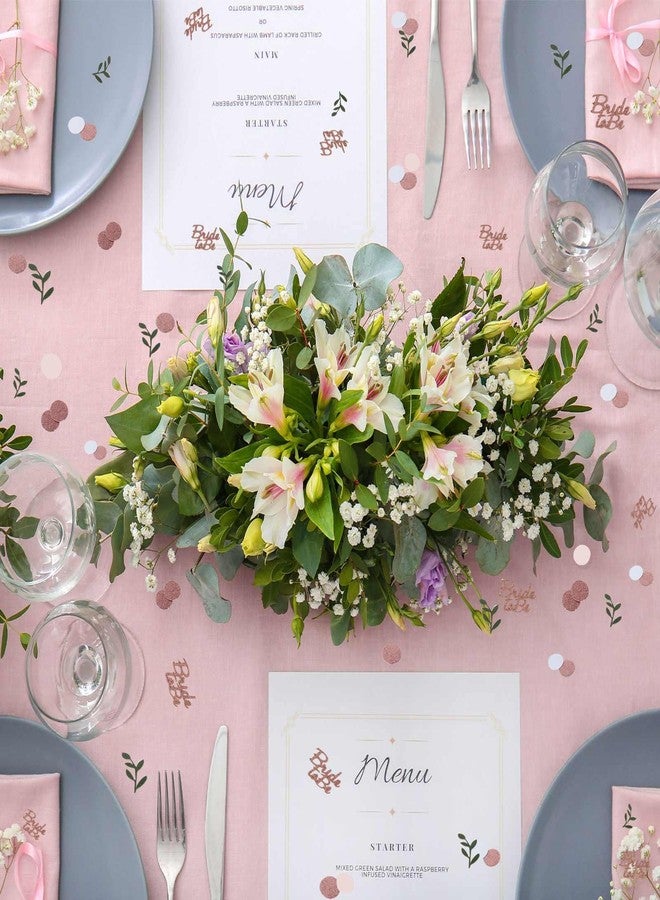 WEIKA Rose Gold Glitter Wedding Table Confetti, Greenery Eucalyptus Confetti, Bridal Shower Decorations, Bride to Be Wedding Confetti, Wedding Decorations, Engagement Party Table Scatter 200Pcs, 2.1 - Image 4