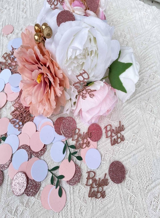 WEIKA Rose Gold Glitter Wedding Table Confetti, Greenery Eucalyptus Confetti, Bridal Shower Decorations, Bride to Be Wedding Confetti, Wedding Decorations, Engagement Party Table Scatter 200Pcs, 2.1 - Image 5