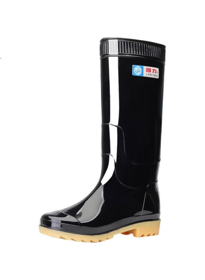 Pull Back Warrior Rain Boots, Outdoor Water Shoes, Fishing Shoes, Car Washing, Waterproof, Non-Slip, Rain Boots, Wear-Resistant Rubber Shoes, Hl886, High-Top, Black, Size 40 - Image 3