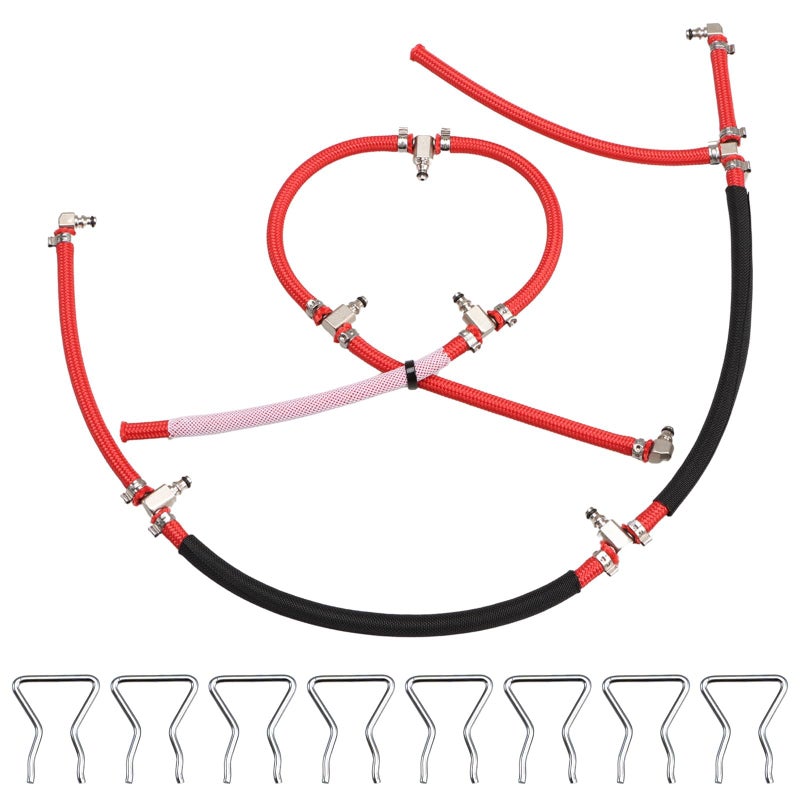 KPALAG Diesel Fuel Injector Return Line Compatible with Duramax LLY LBZ LMM 66L 200452010 LeftRight Fuel Return Lines Kit Fit for Sierra Silverado 2500HD 3500HD Replace 97328733 98062291 - Image 2