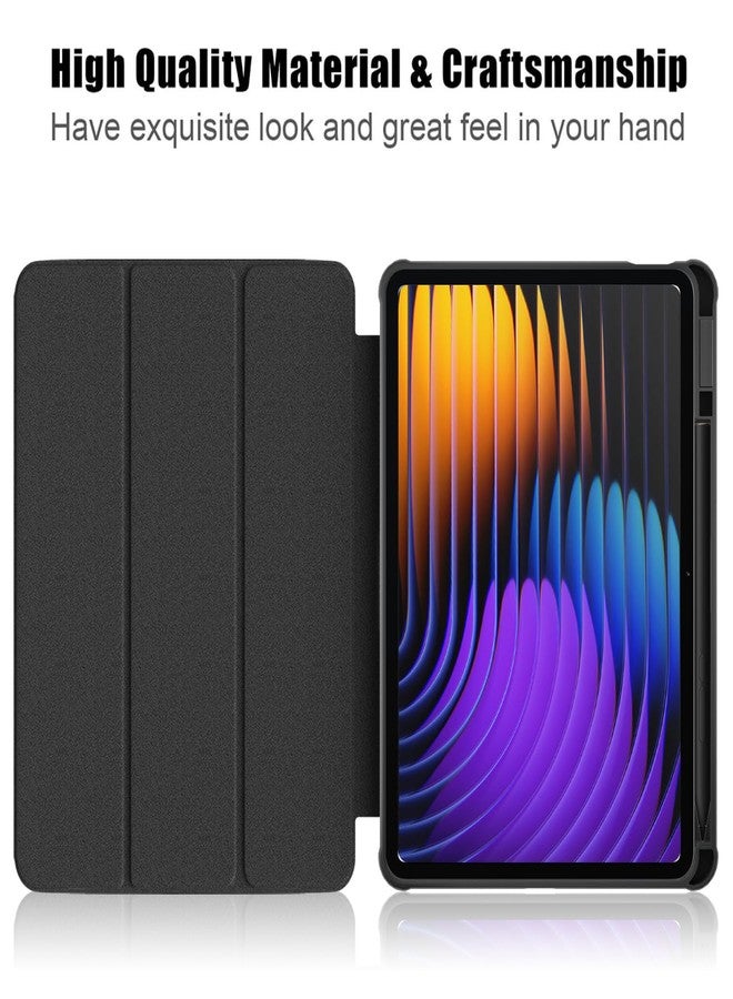 Gylint Case for Xiaomi Pad 7 Pro/Pad 7 11.2 inch 2024, Hybrid Slim Case Cover [Built-in Pencil Holder] Shockproof Cover with Clear Transparent Back Shell for Xiaomi Pad 7 Pro/Pad 7 11.2'' Black - Image 4