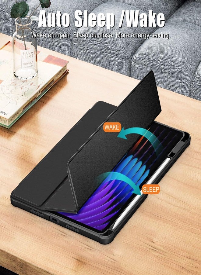 Gylint Case for Xiaomi Pad 7 Pro/Pad 7 11.2 inch 2024, Hybrid Slim Case Cover [Built-in Pencil Holder] Shockproof Cover with Clear Transparent Back Shell for Xiaomi Pad 7 Pro/Pad 7 11.2'' Black - Image 3