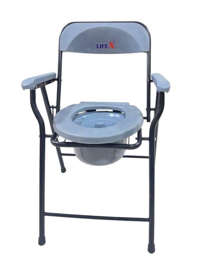L I F E X LIFEX Foldable commode chair, Potty Chair with Armrests, Bedside Commode - Ideal for Adult, Pregnant Women, Elderly - Weight Capacity 110 Kg - Image 3