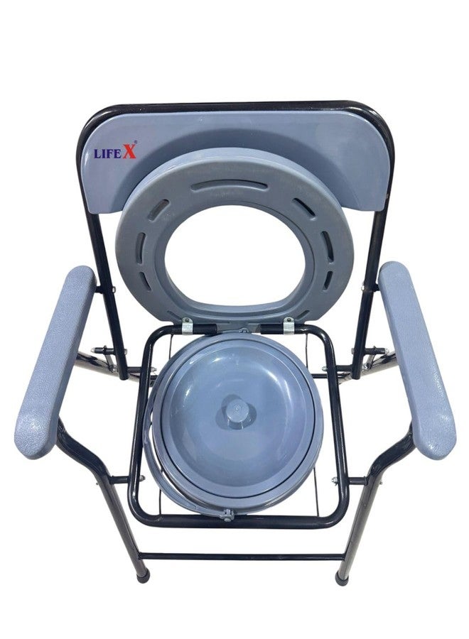 L I F E X LIFEX Foldable commode chair, Potty Chair with Armrests, Bedside Commode - Ideal for Adult, Pregnant Women, Elderly - Weight Capacity 110 Kg - Image 5