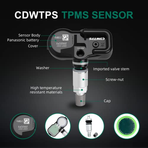 CDWTPS TPMS Tire Pressure Monitor Sensor, 4-Pack fit Toyota Lexus Camry Scion-Avalon, Camry, Corolla, Highlander, Prius, Rav4,Yaris, ES LS GS Series Replace#4260733011 PMV-107J-315MHZ - Image 4