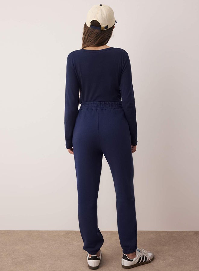 trendyol Navy Blue Loose Jogger Fleece Inside Knitted Sweatpants TWOAW23EA00151 - Image 4