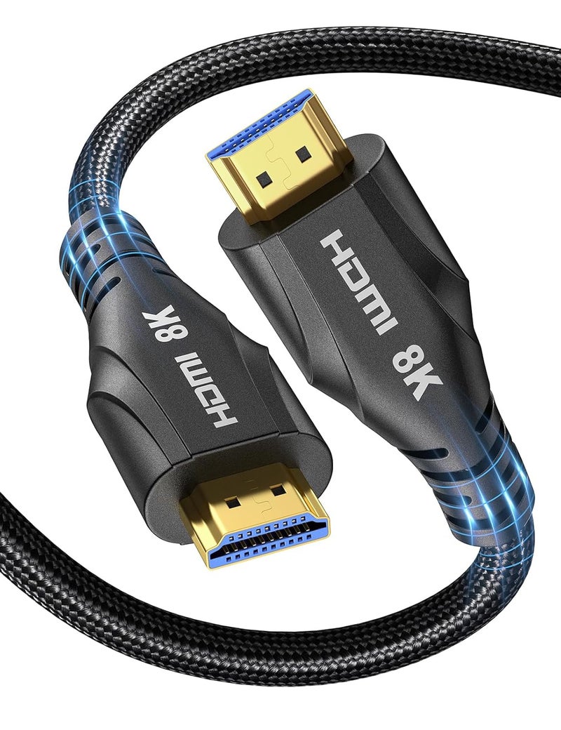 Cratree كابلات HDMI بدقة 8K وطول 20 قدمًا، كابل HDMI من نوع 2.1 بسرعة فائقة تصل إلى 48 جيجابت في الثانية، متوافقة مع أجهزة Fire Roku وApple TV 4K وPS4 وPS5 وXbox Series X وSamsung RTX 3080 و3090، وتدعم تقنيات 8K60Hz و4K120Hz وHDCP 2.2 و2.3 وHDR10. - Image 1