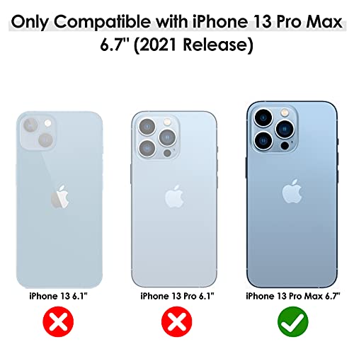 LOHASIC Leather Case for iPhone 13 Pro Max, Men Women Elegant Luxury Slim PU Cover Soft Non-Slip Grip Shockproof Anti-Scratch Protective Phone Cases for iPhone 13 Pro Max 6.7 inch - Blue - Image 2