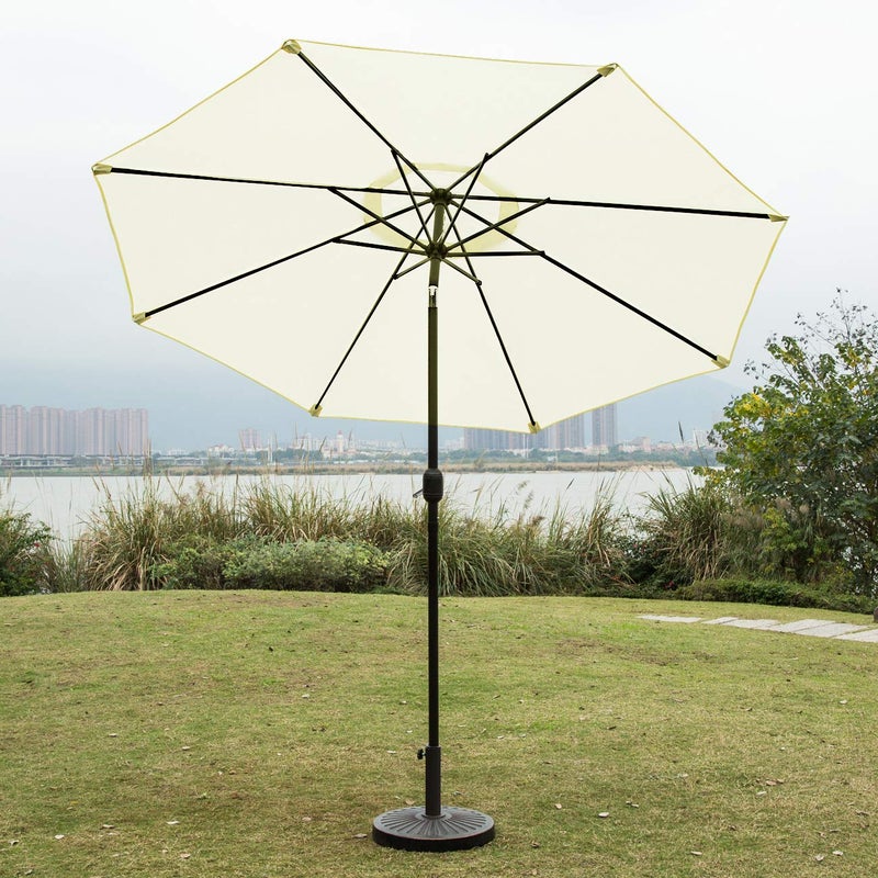 Sunnyglade 9' Patio Umbrella Outdoor Table Umbrella with 8 Sturdy Ribs (Beige) - Image 3