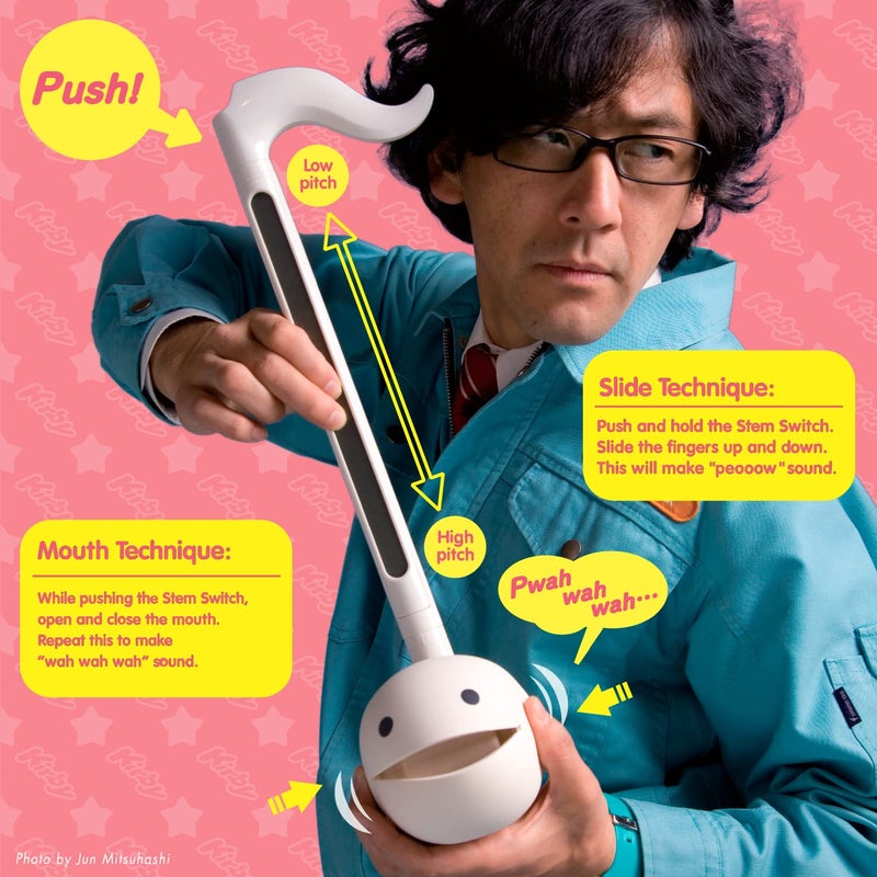 Otamatone Deluxe Japanese Musical Instrument Portable Music Synthesizer from Japan by Maywa Denki Studio Award Winning, Educational Fun Gift for Children, Teens & Adults - Kirby (English Manual) - Image 5